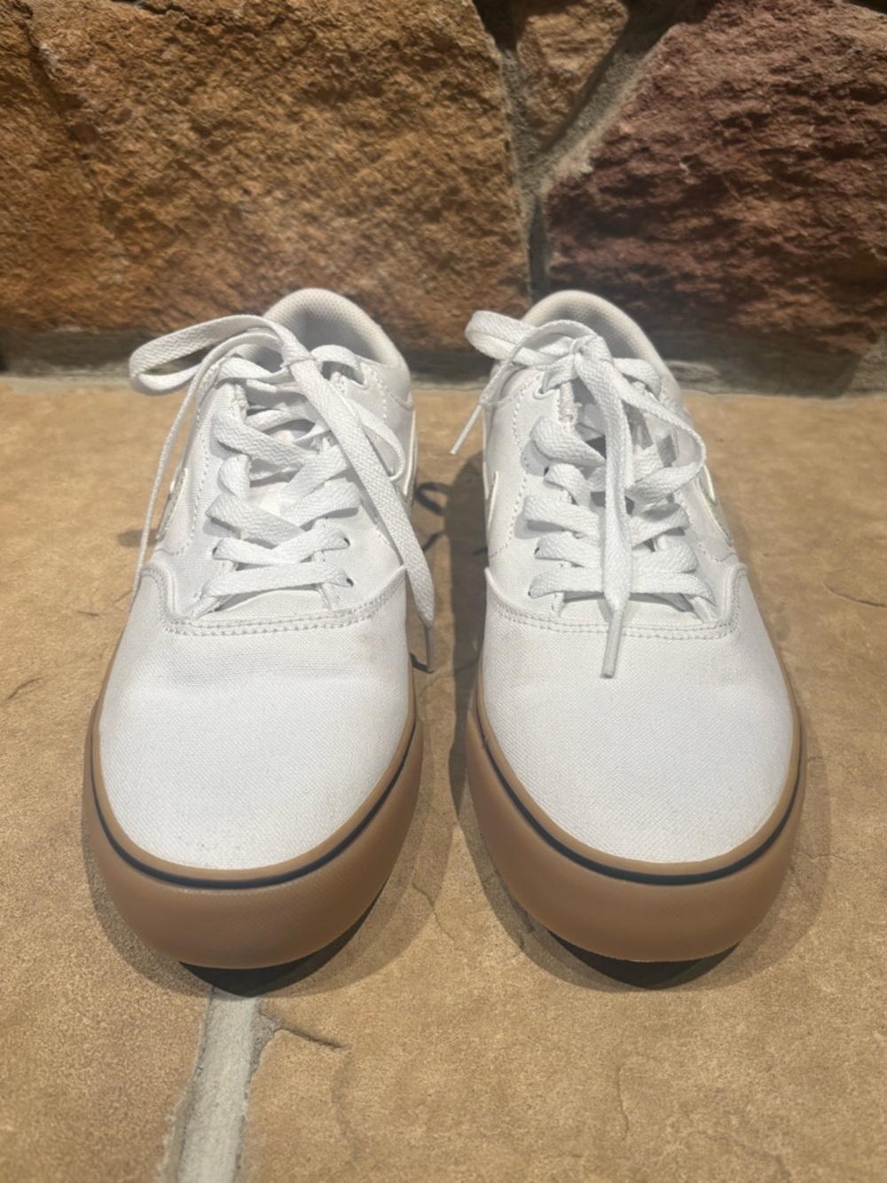 Nike Men’s Chron 2 Canvas SB White Sneakers with Gum Sole, size 7.5 - Picture 3 of 9